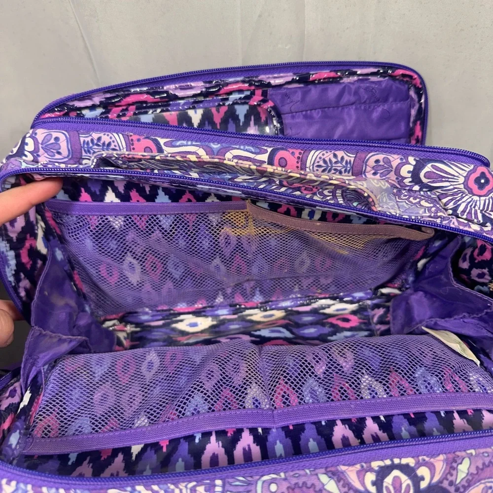 Vera Bradley Purple Floral Travel Cosmetics Bag